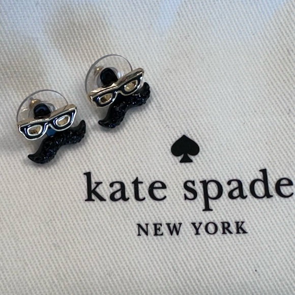 Pre-owned excellent condition Kate Spade mustache/glasses earrings - Picture 4 of 4